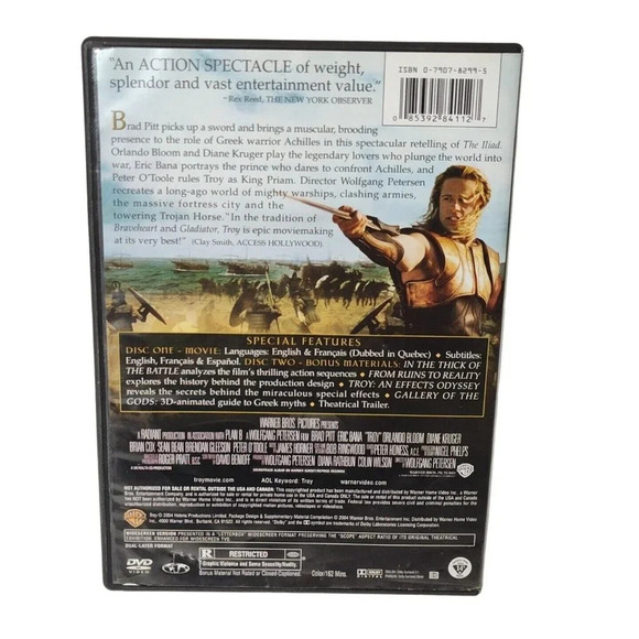 Troy 2-Disc Widescreen DVD Brad Pitt Rated R - Picture 3 of 8